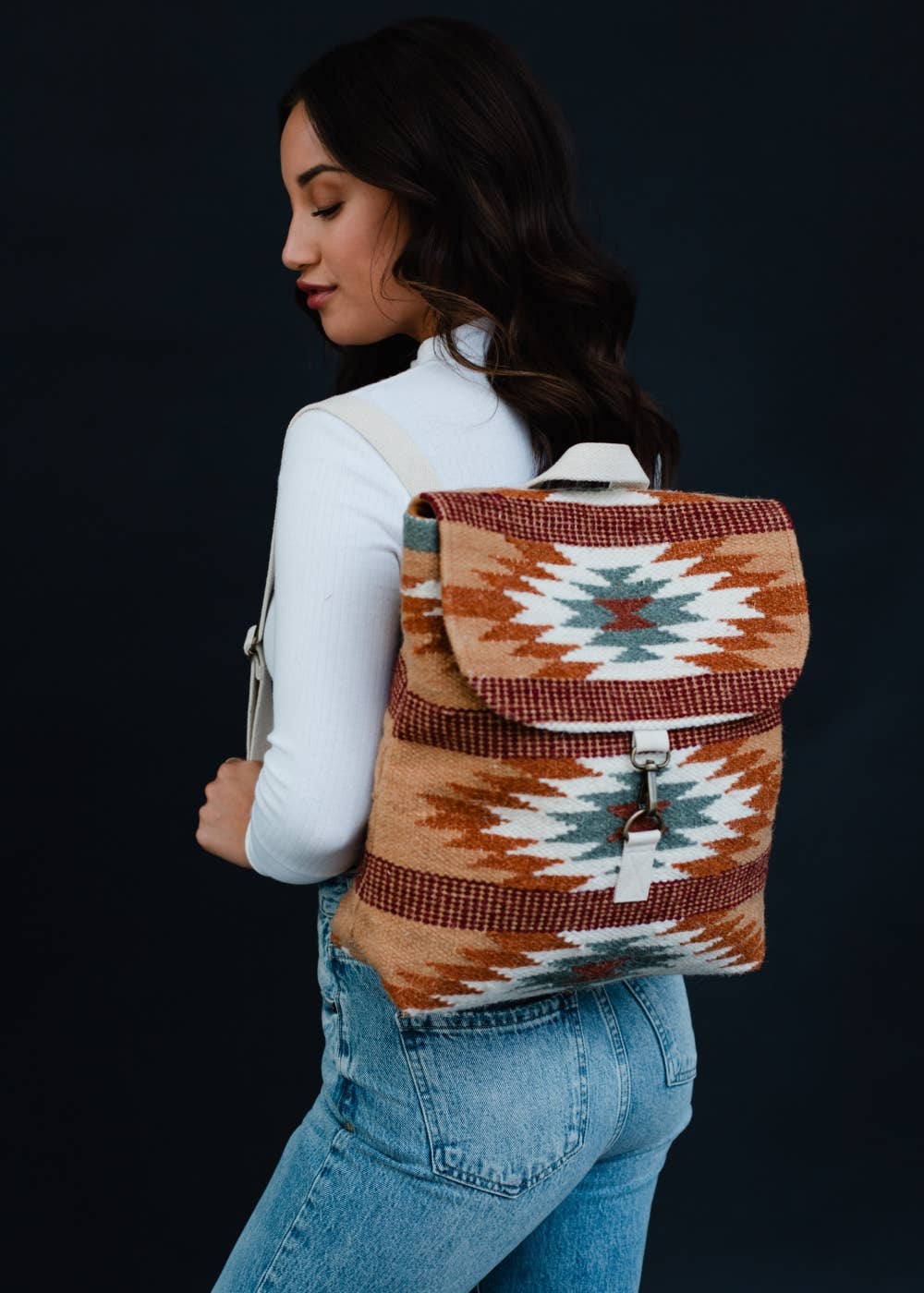 Brown, Rust & Teal Aztec Backpack