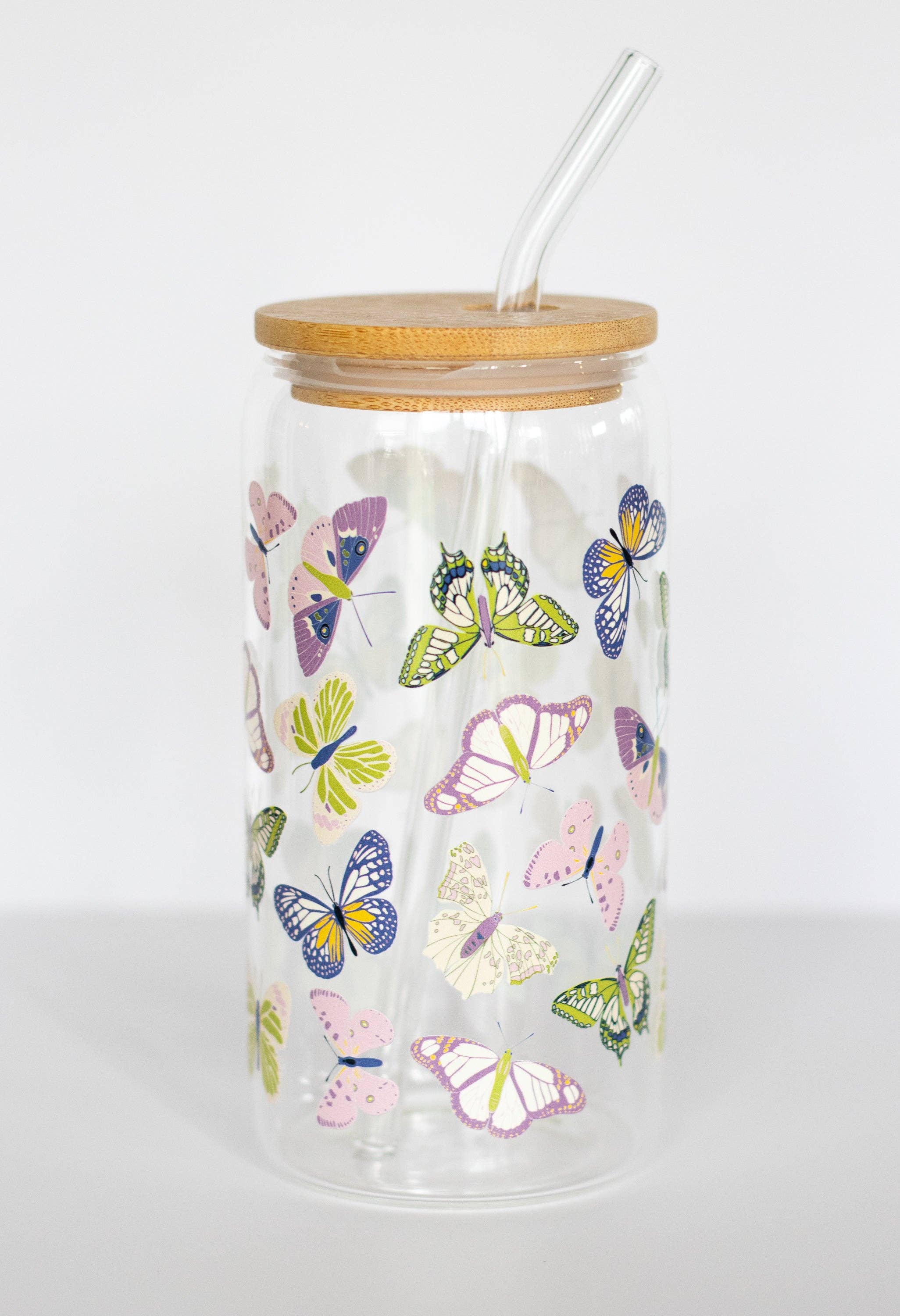 Winged Butterfly Can Glass