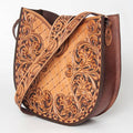 Hand-Tooled Genuine Leather Hobo Shoulder Bag