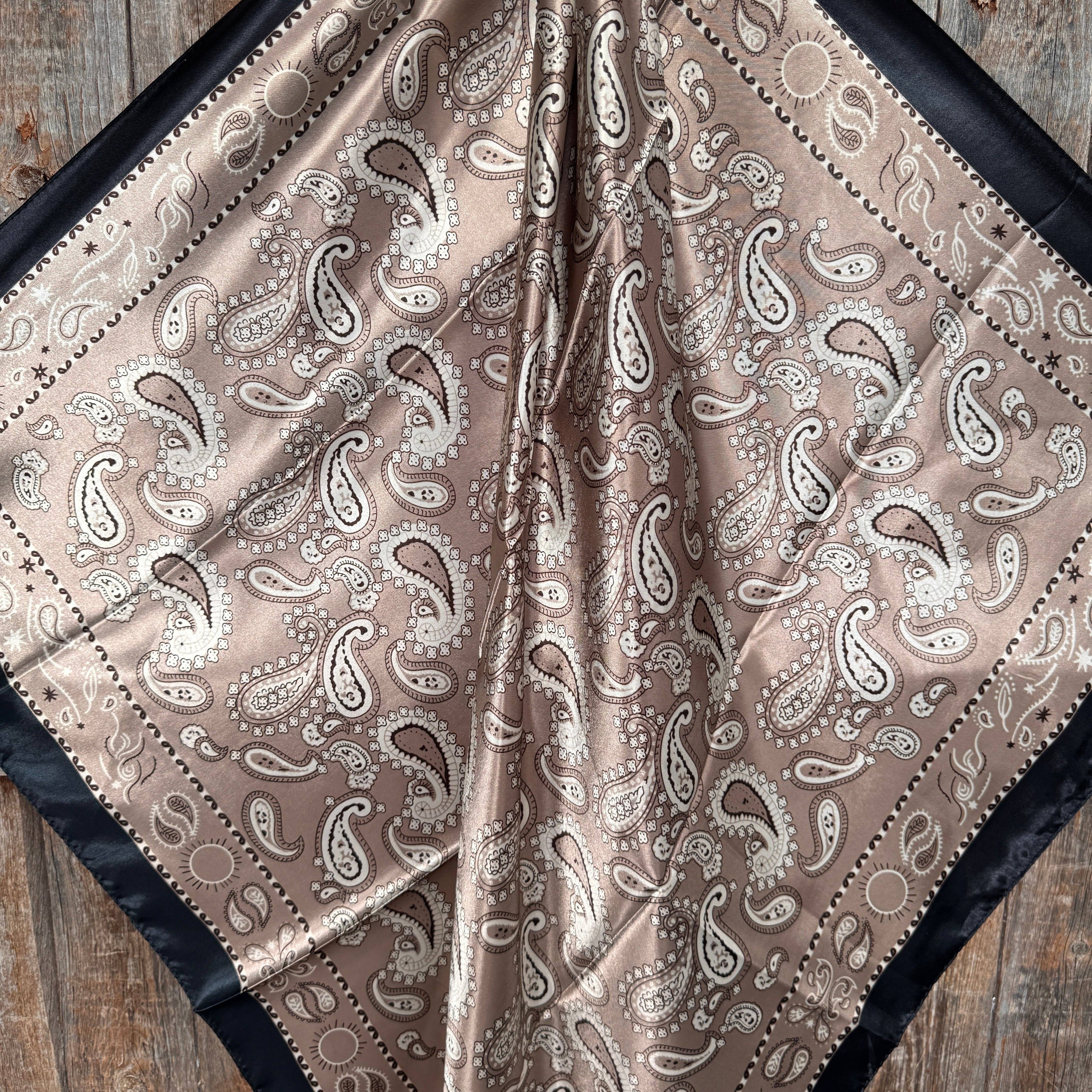 Black and Tan Floral Paisley Wild Rag