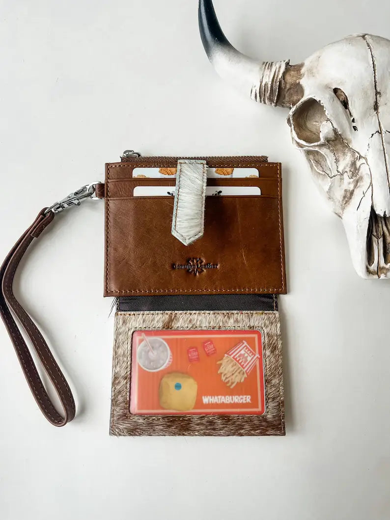 Cowhide Wristlet Wallet