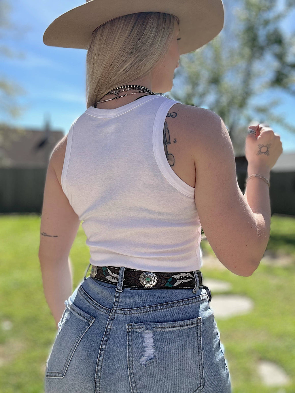 Cowboy Skeleton Cropped Tank