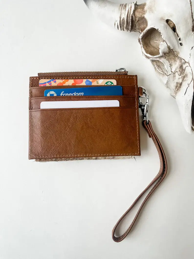 Cowhide Wristlet Wallet