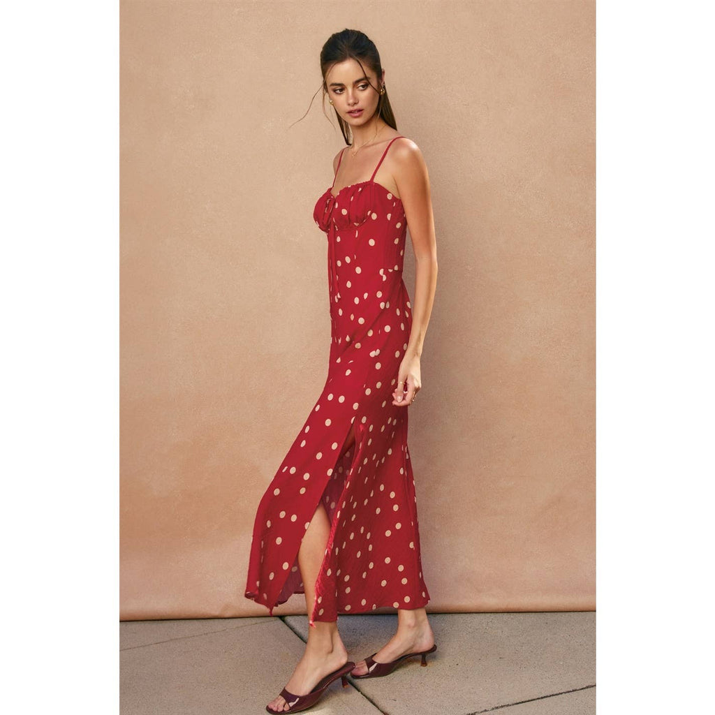 Show Out Front Tie Slit Maxi Dress