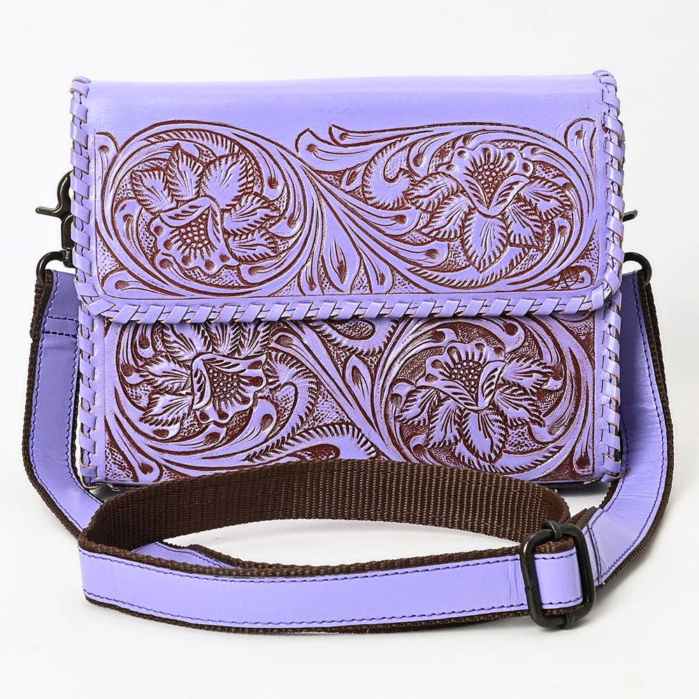 Genuine Leather Lavender Western Bag