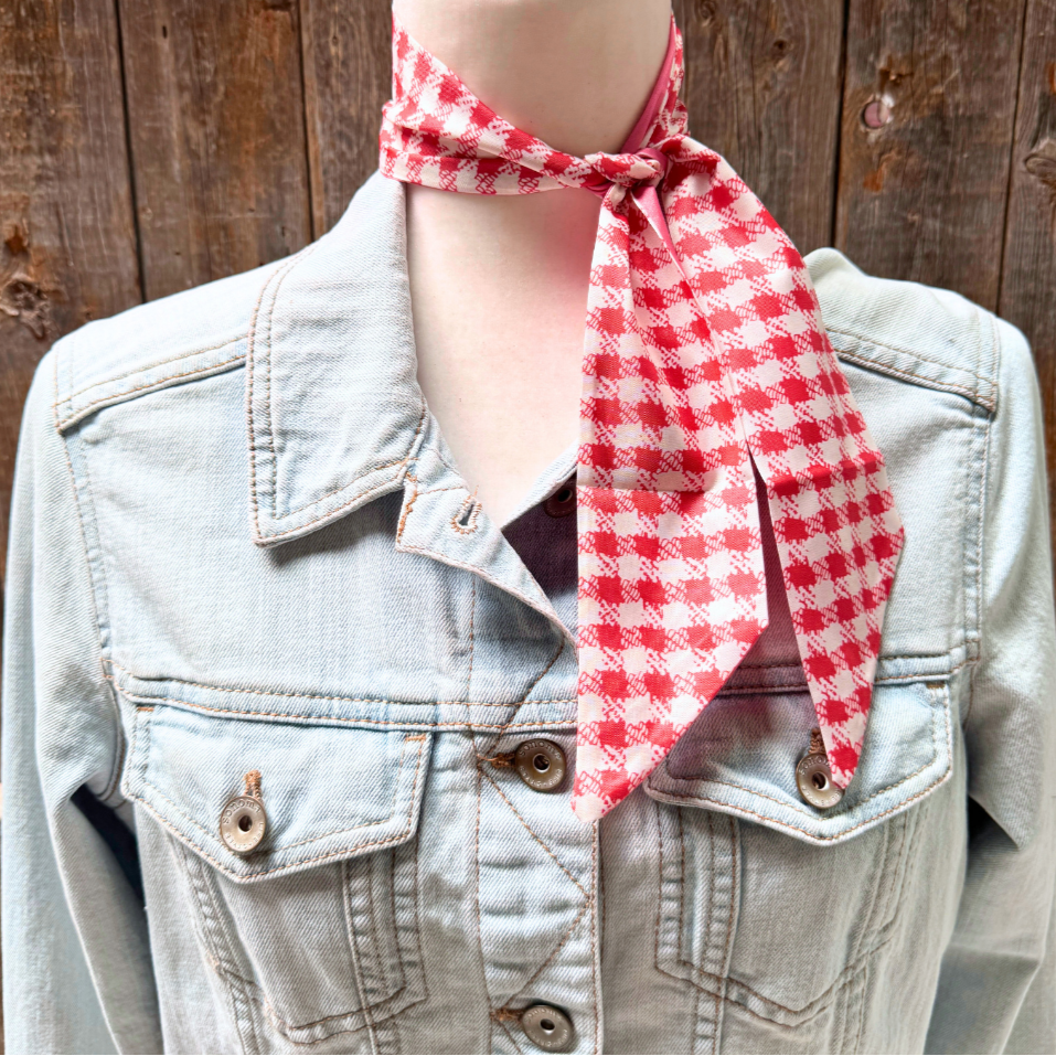 Red and White Western Twilly/ Cowgirl Necktie