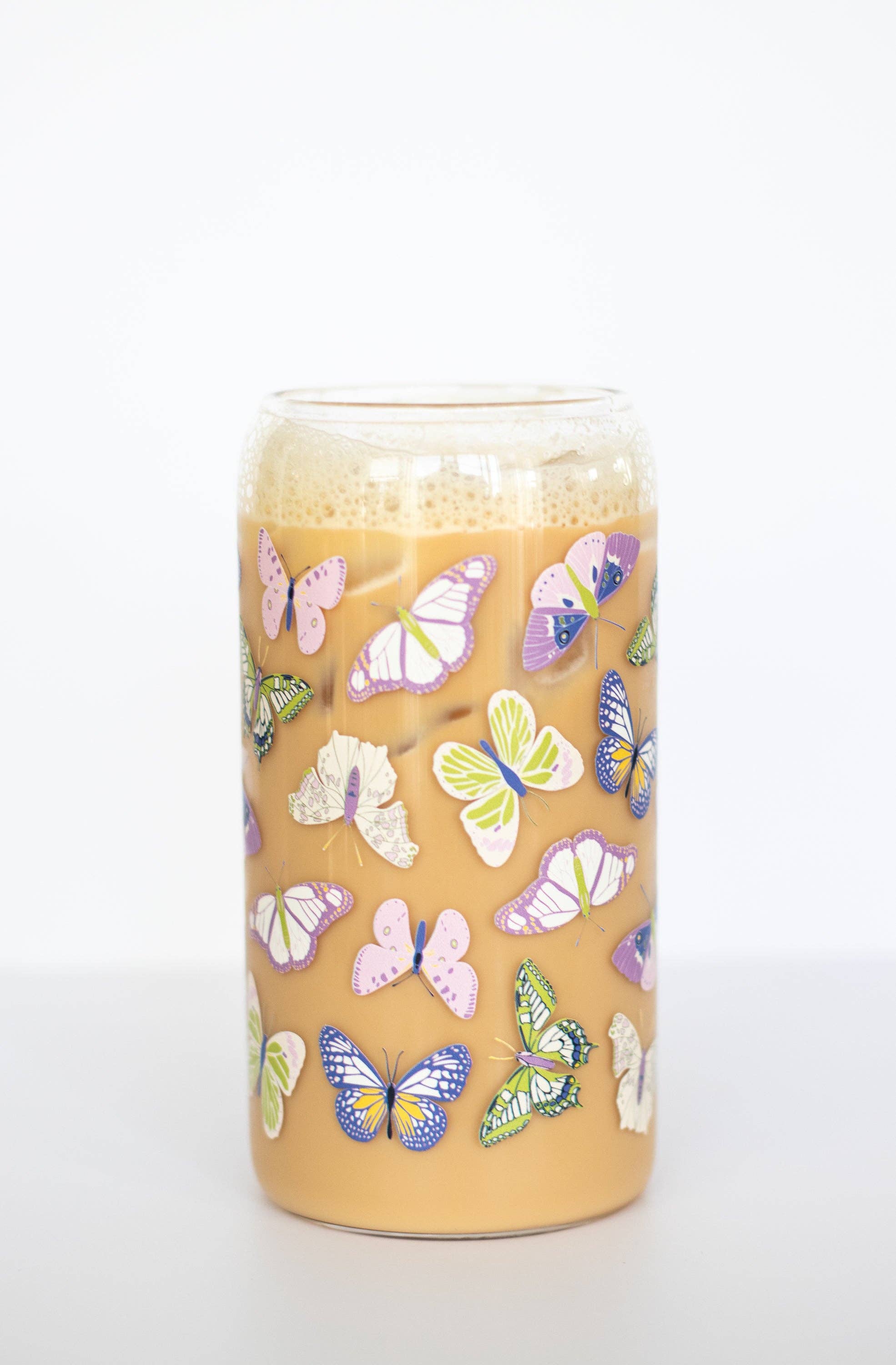 Winged Butterfly Can Glass