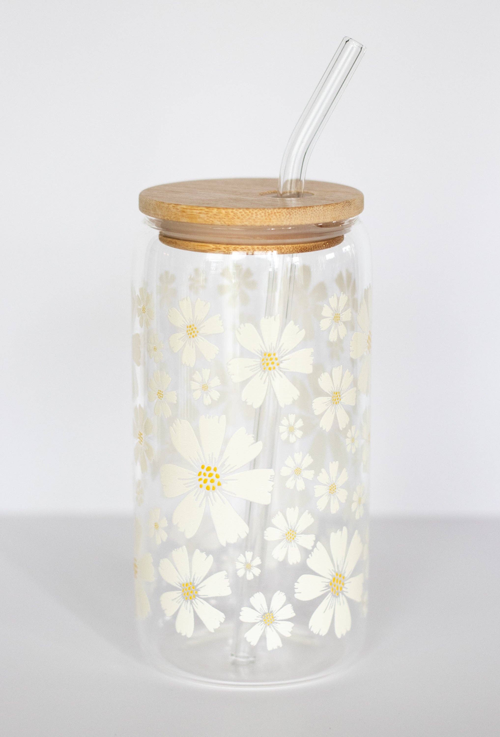 Spring Blossoms Can Glass