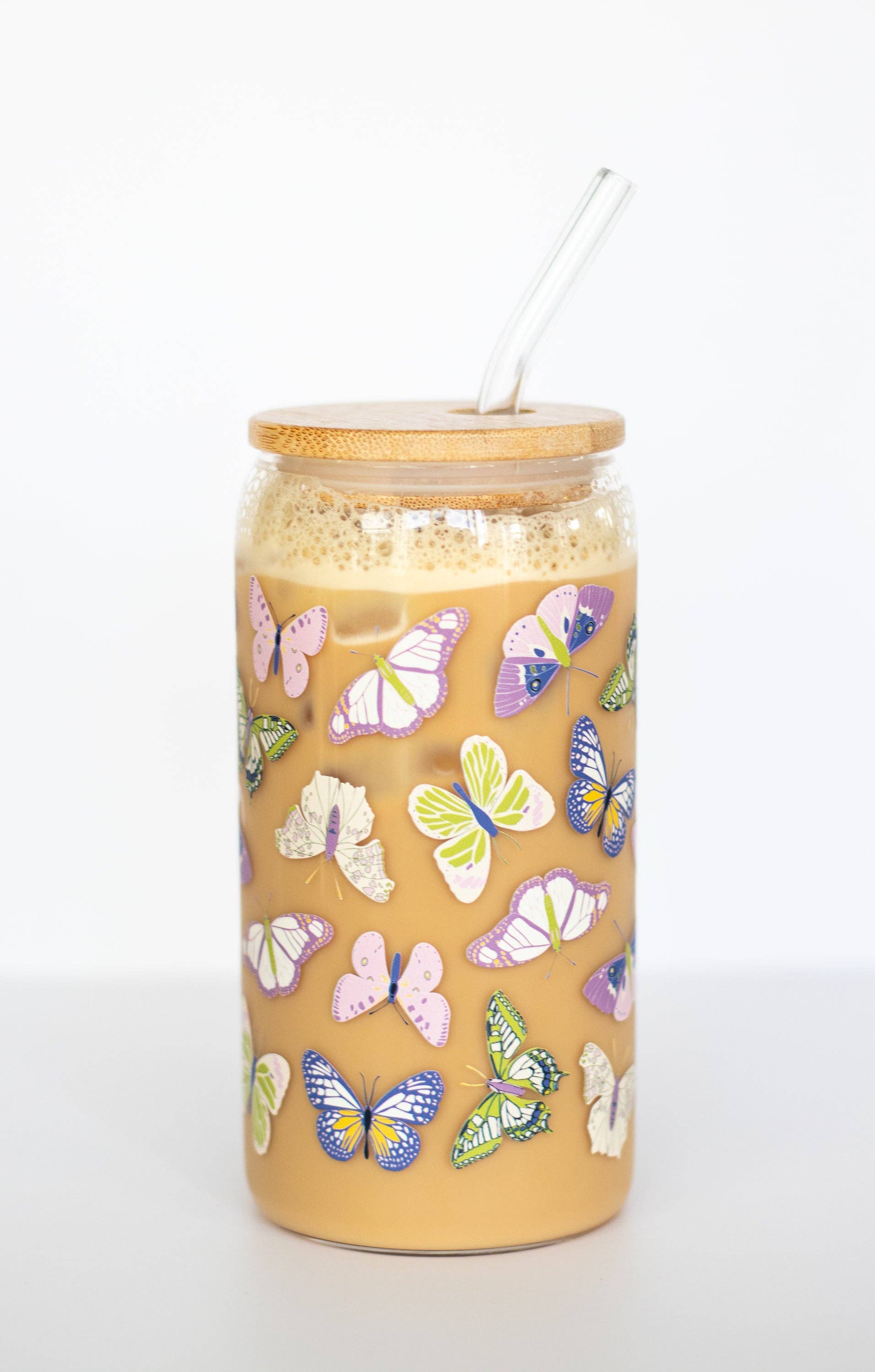 Winged Butterfly Can Glass