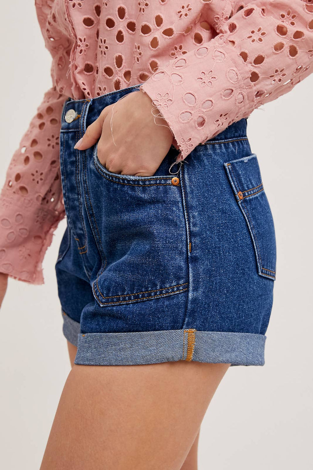 Western Pocket Denim Shorts