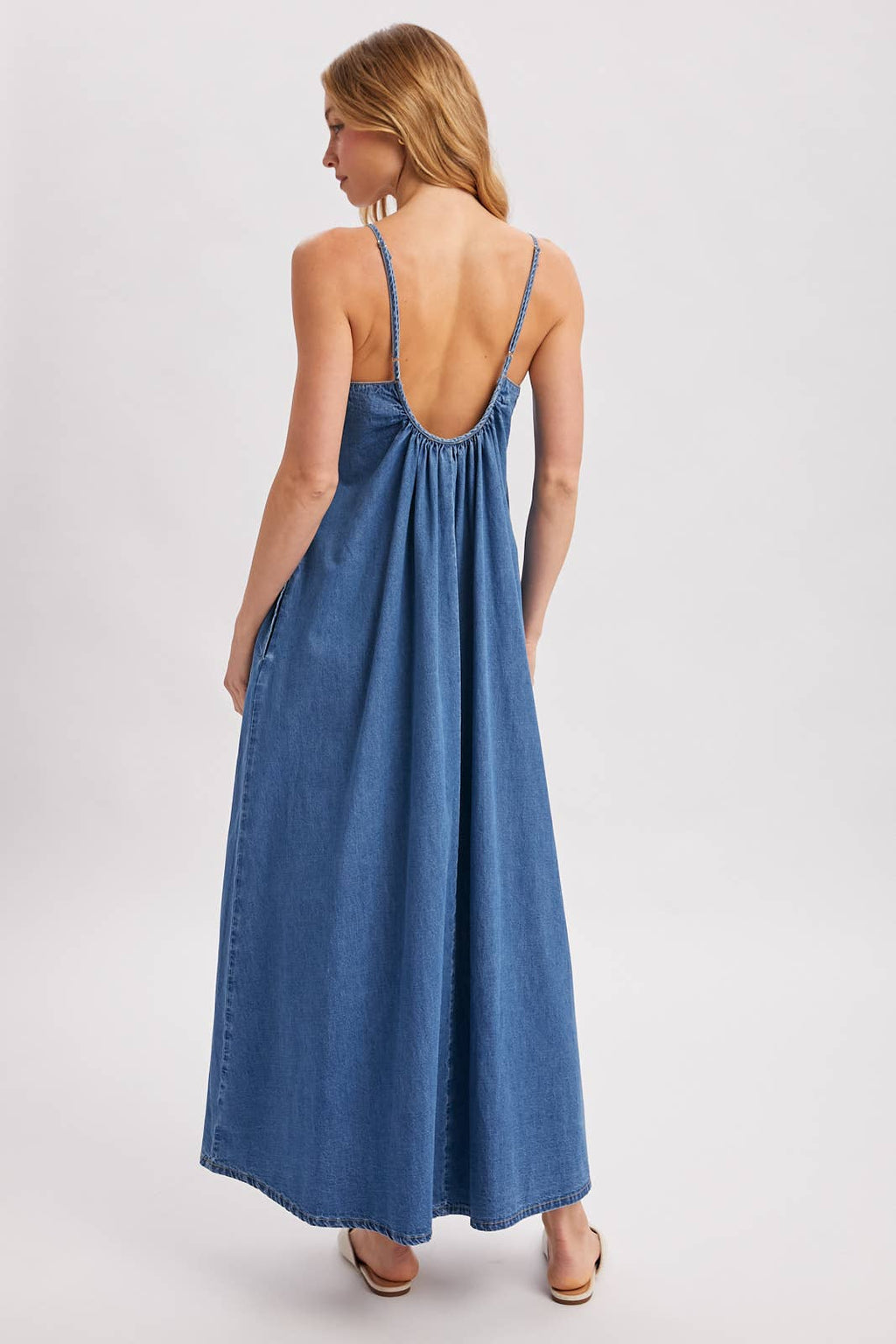 Denin Open Back Maxi