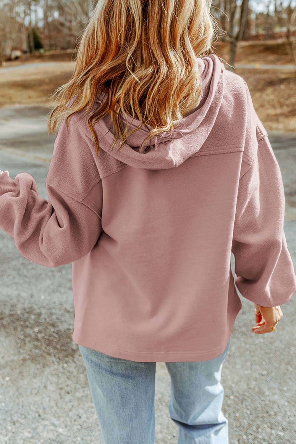 Drawstring Hood Zip Up Jacket