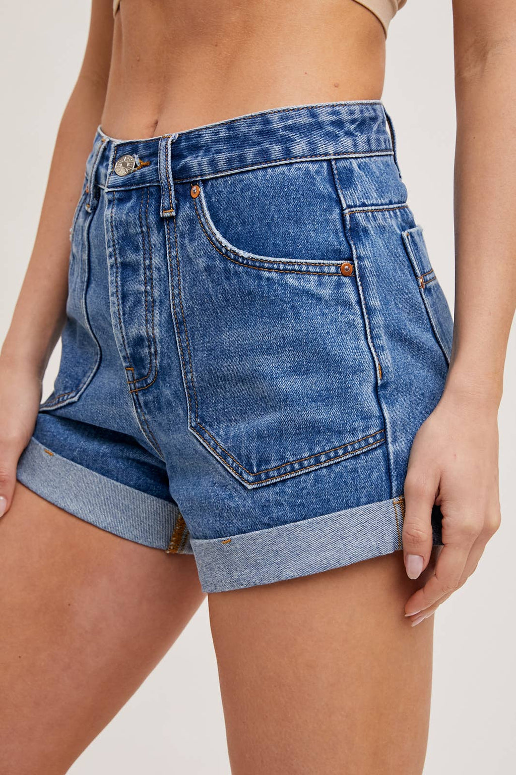 Western Pocket Denim Shorts