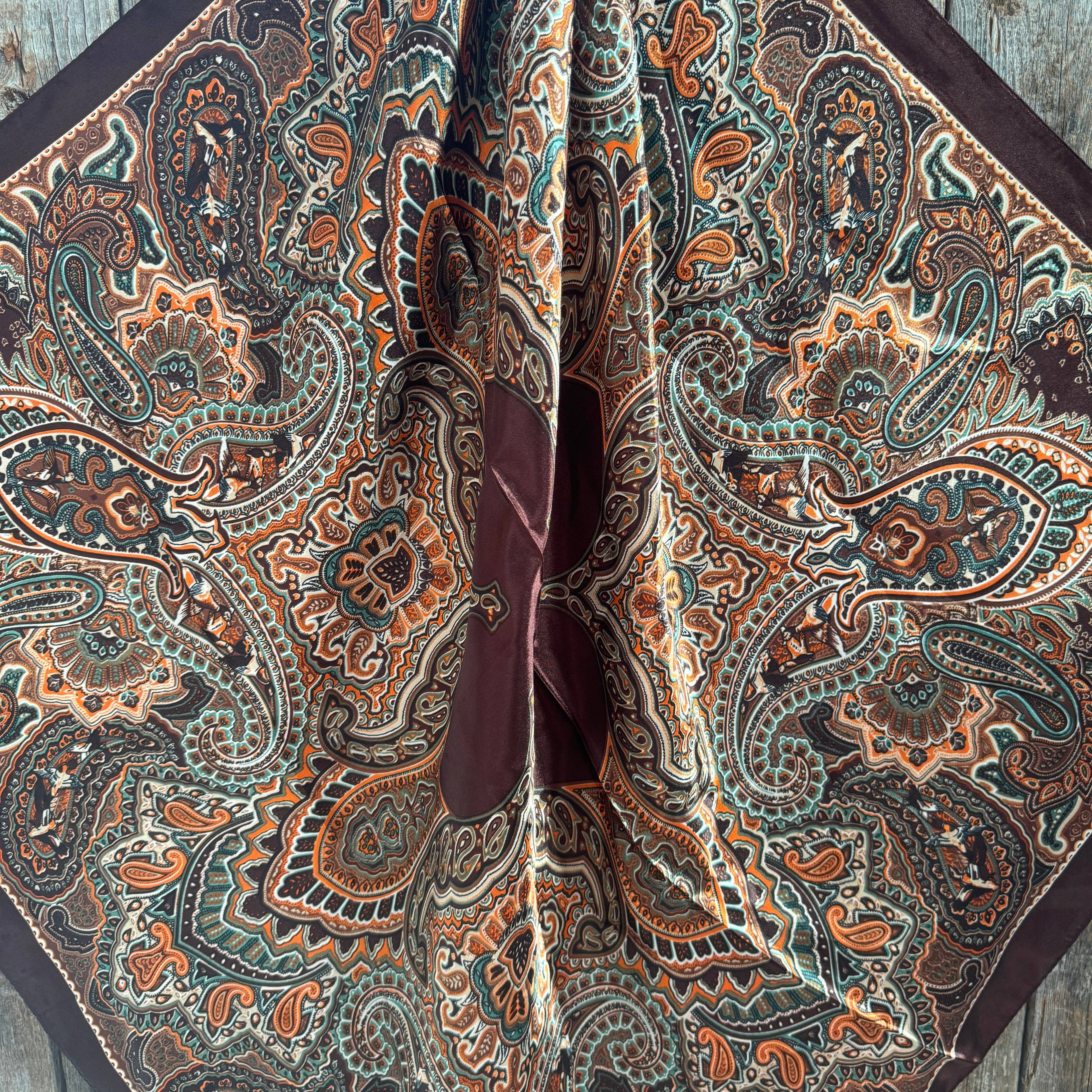 Brown and Orange Paisley Wild Rag
