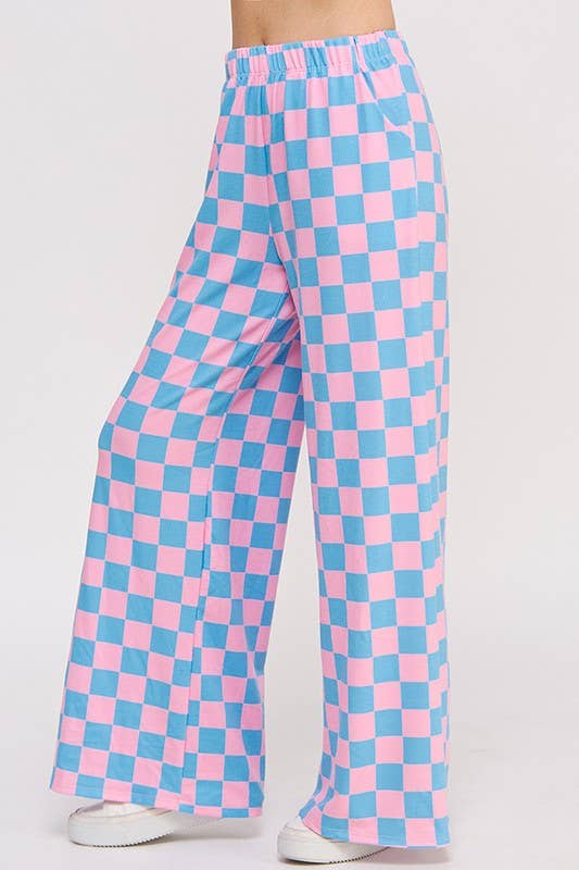 Plus Size Checkered Knit Pants
