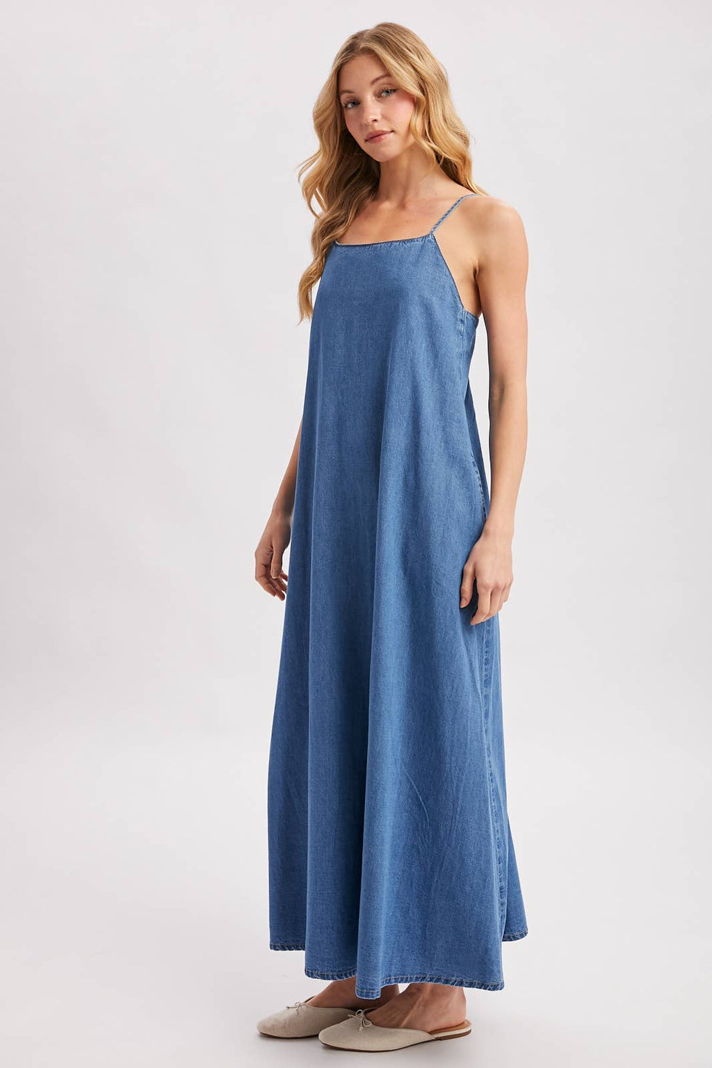 Denin Open Back Maxi