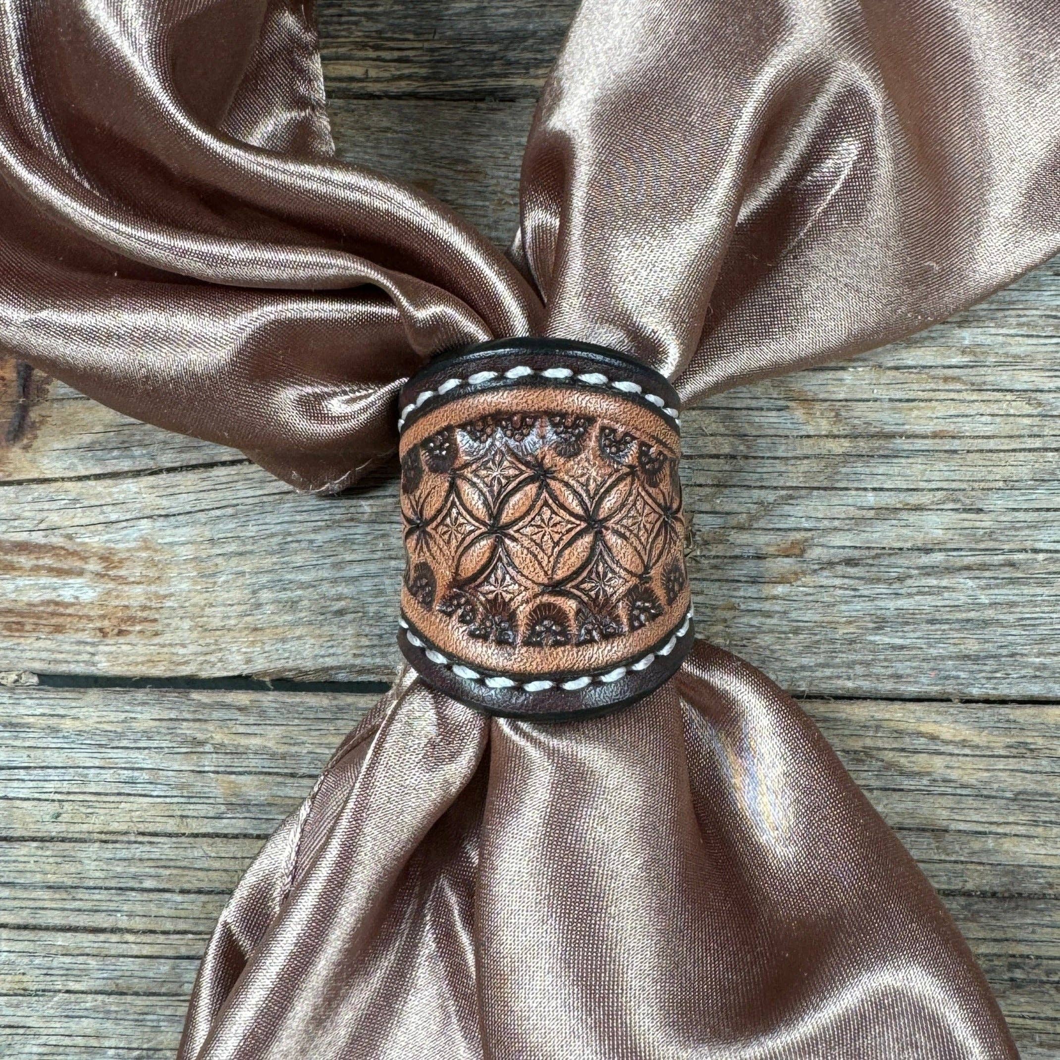 Tooled Leather Wild Rag Slides