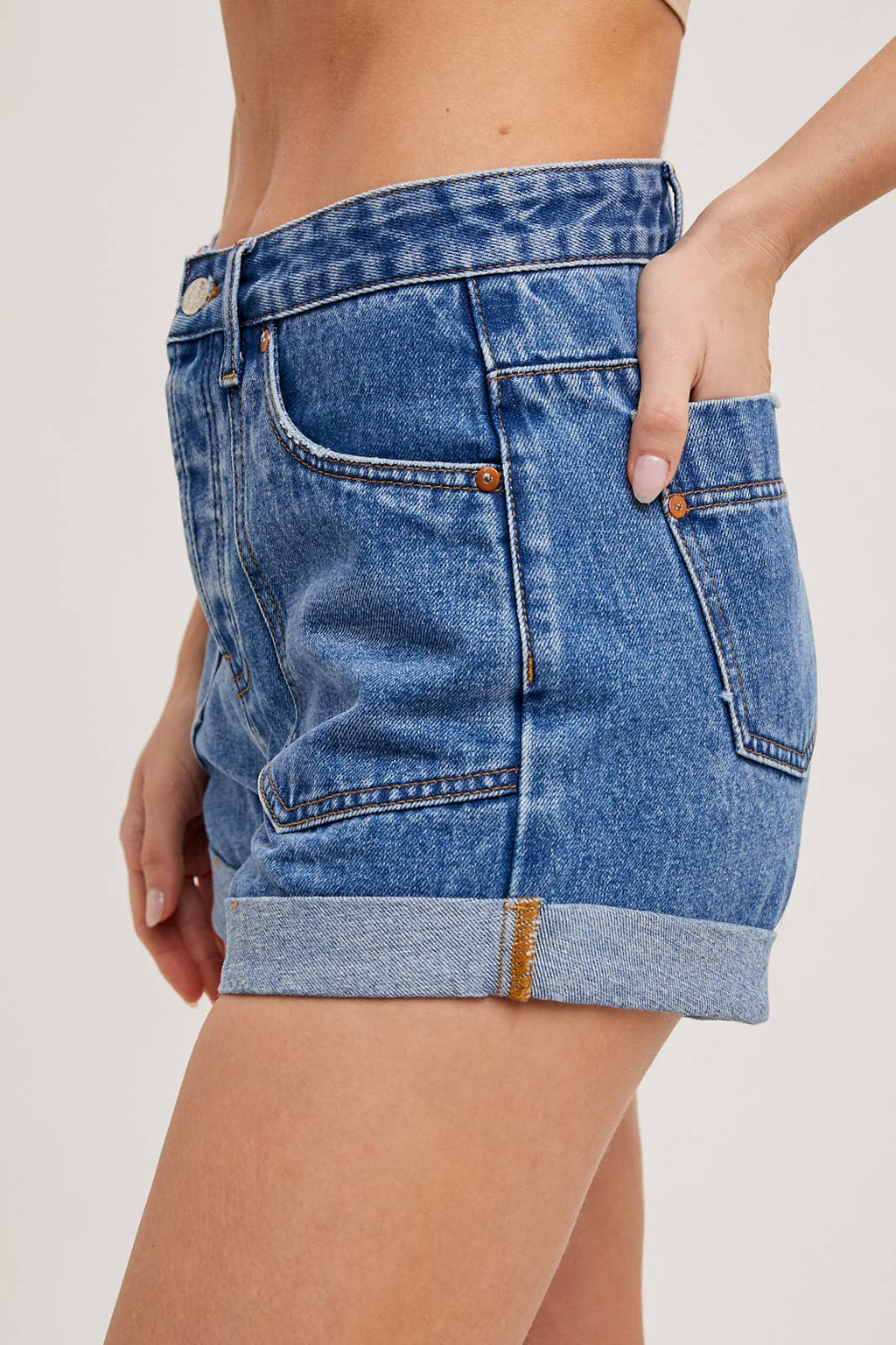 Western Pocket Denim Shorts