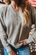 Aztec Embroidered V Neck Sweatshirt