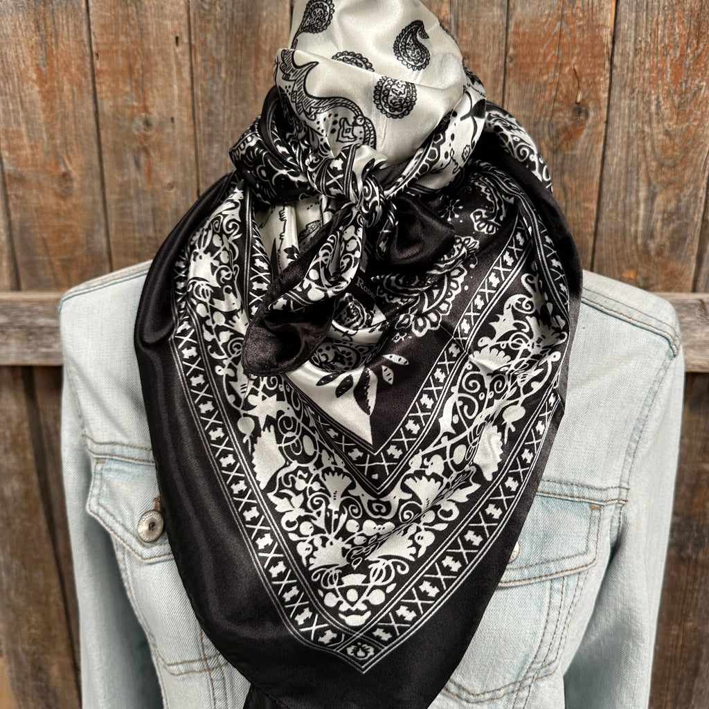 Black and White Paisley Wild Rag
