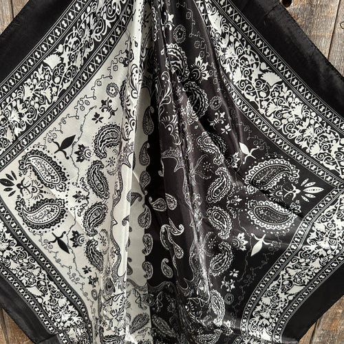 Black and White Paisley Wild Rag