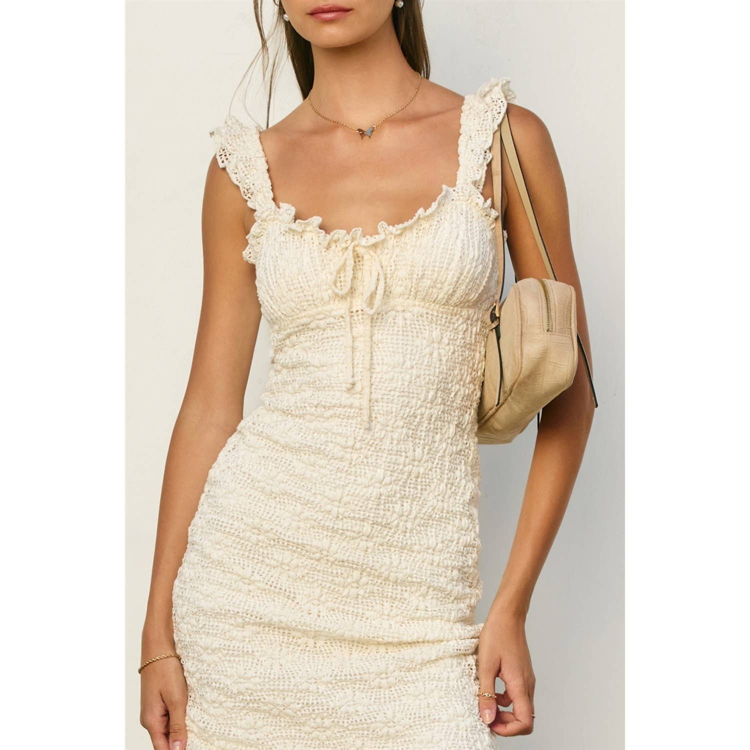 Breeze & Blossom Flutter Ruffled Midi Dress