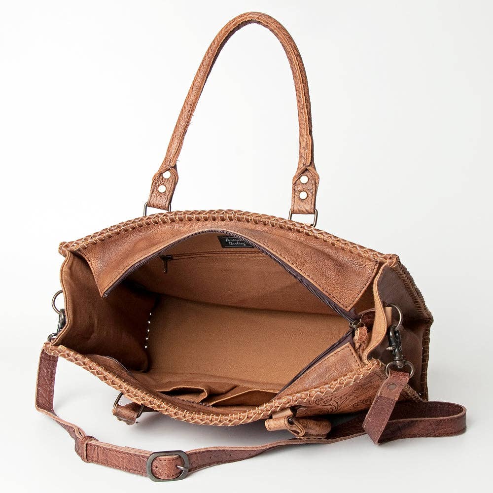 Hand Tooled Leather Tote Bag