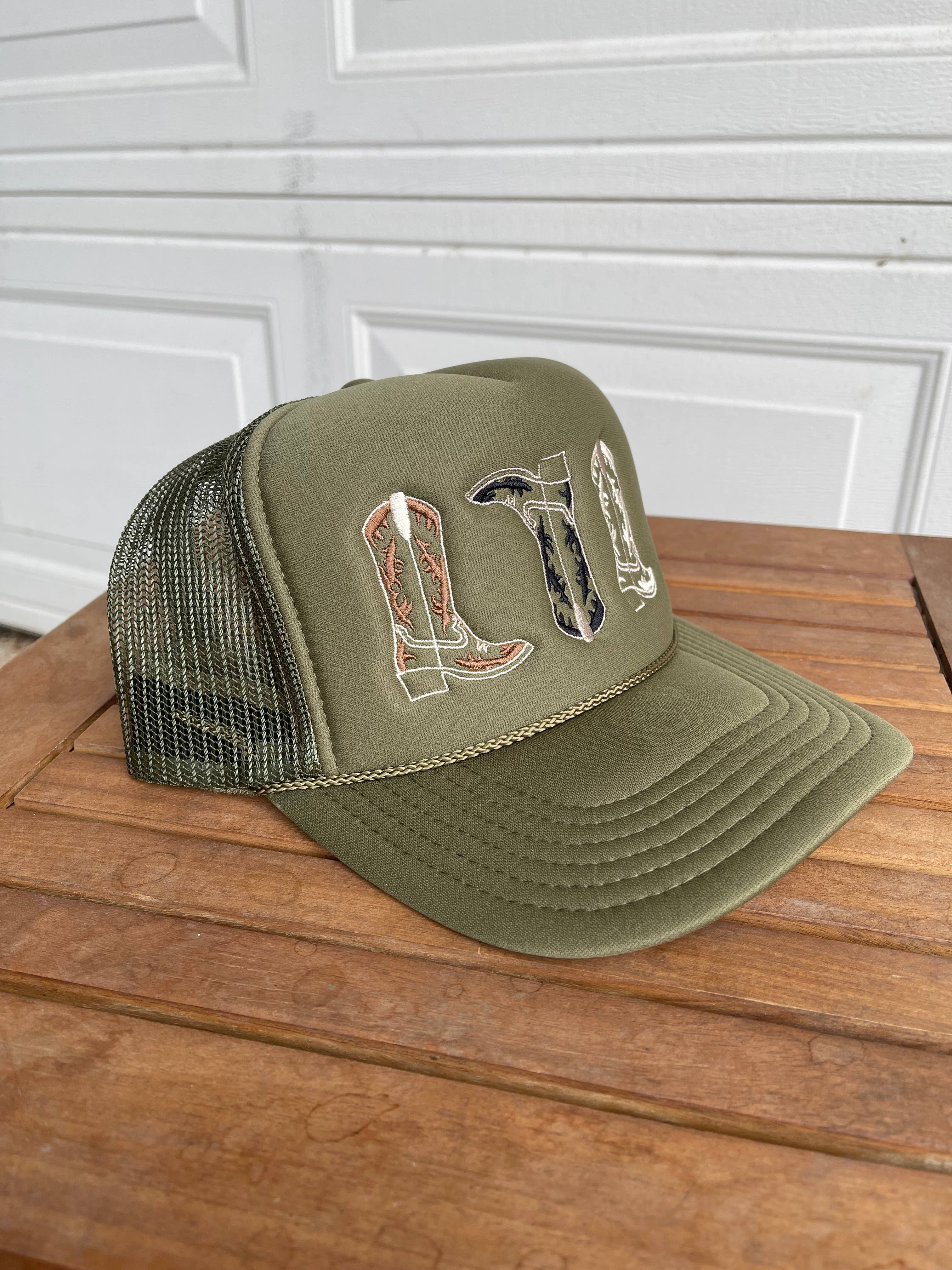 Meaghan 3 Boot Embroidered Trucker Hat