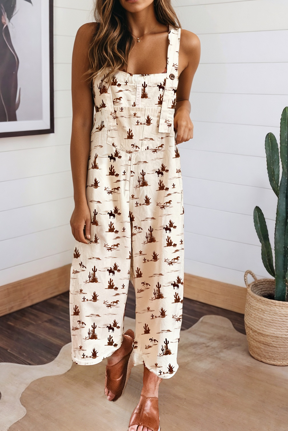 Western Button Strap Overalls