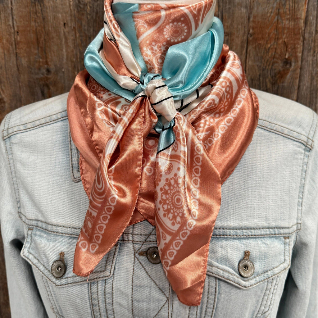 Soft Pink and Blue Paisley Wild Rag