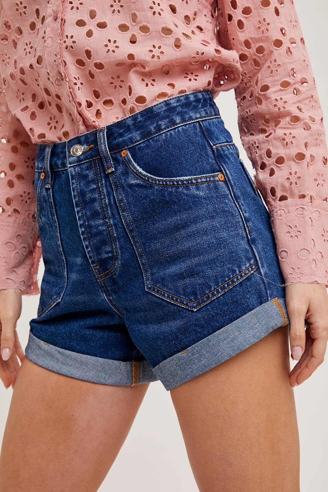 Western Pocket Denim Shorts