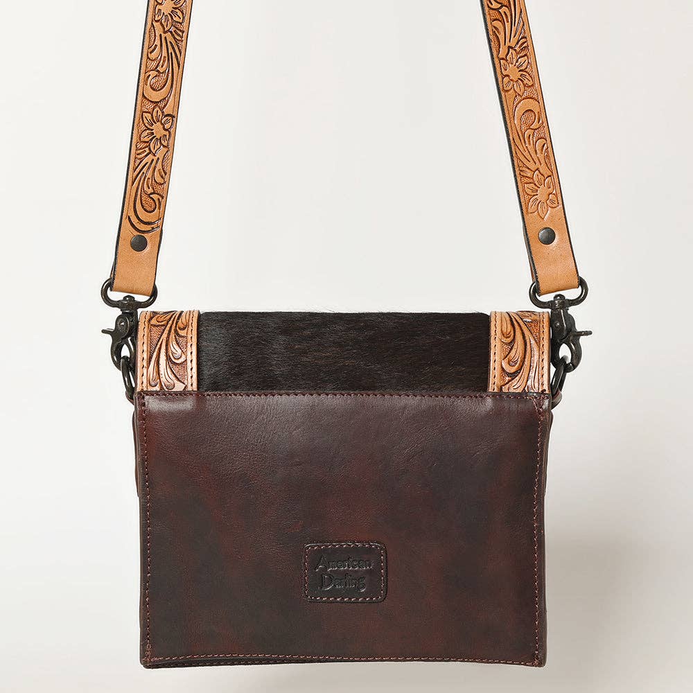Hair-on Genuine Leather Messenger Bag