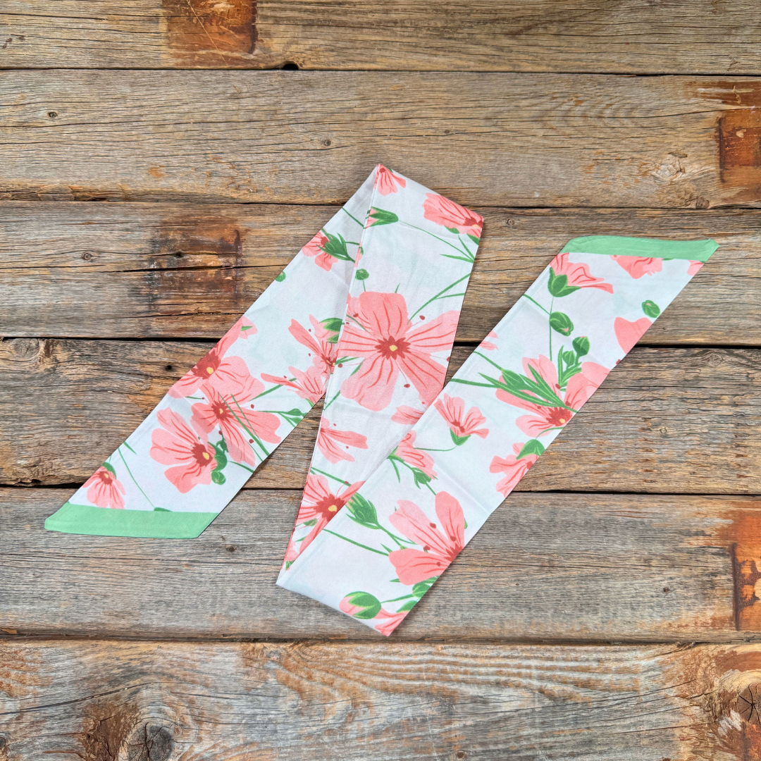 Pink and Green Western Twilly Scarf / Cowgirl Necktie