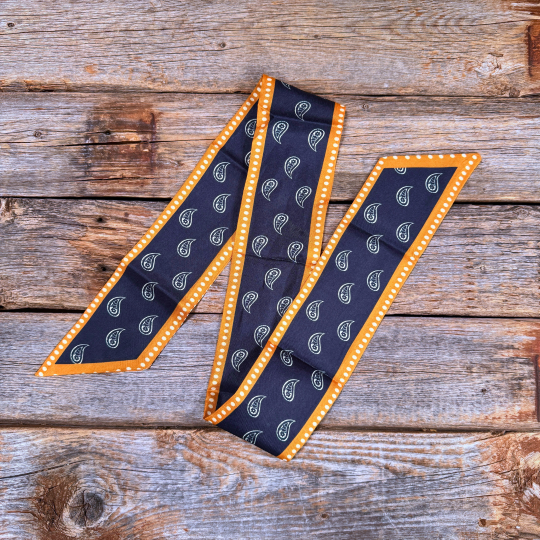 Navy and Rust Western Twilly / Cowgirl Necktie