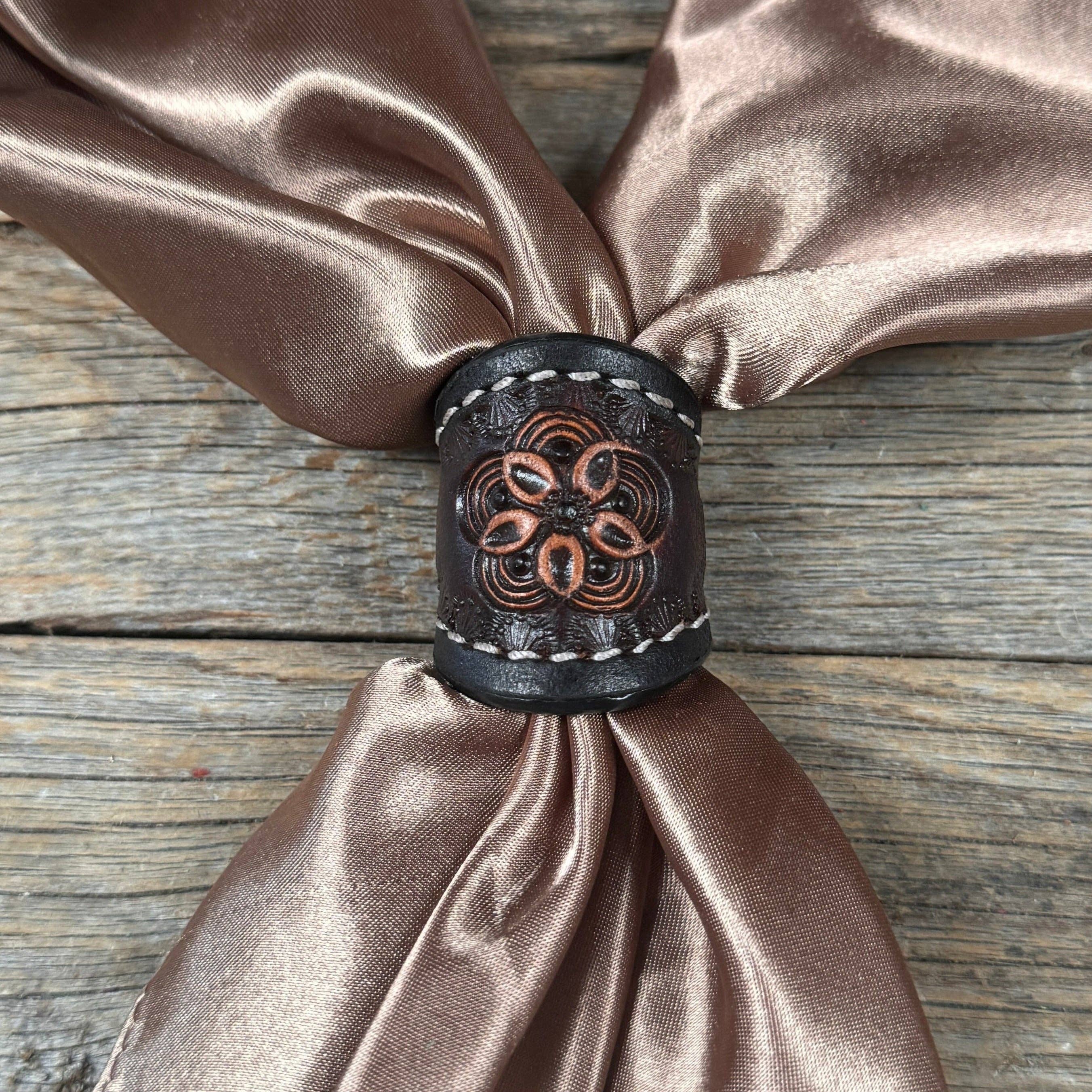 Tooled Leather Wild Rag Slides
