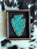 Turquoise Dripping Arrowhead Decor
