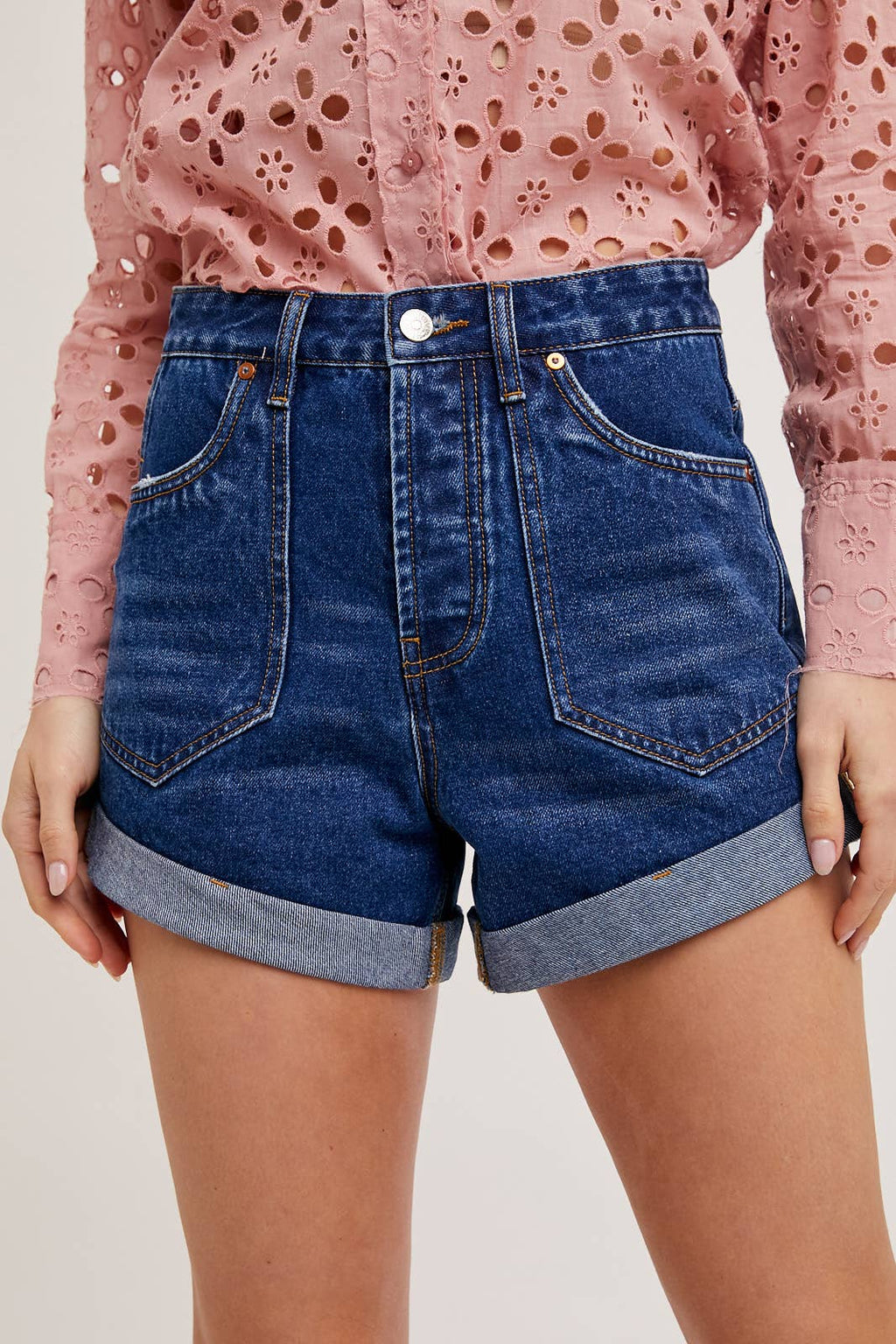 Western Pocket Denim Shorts