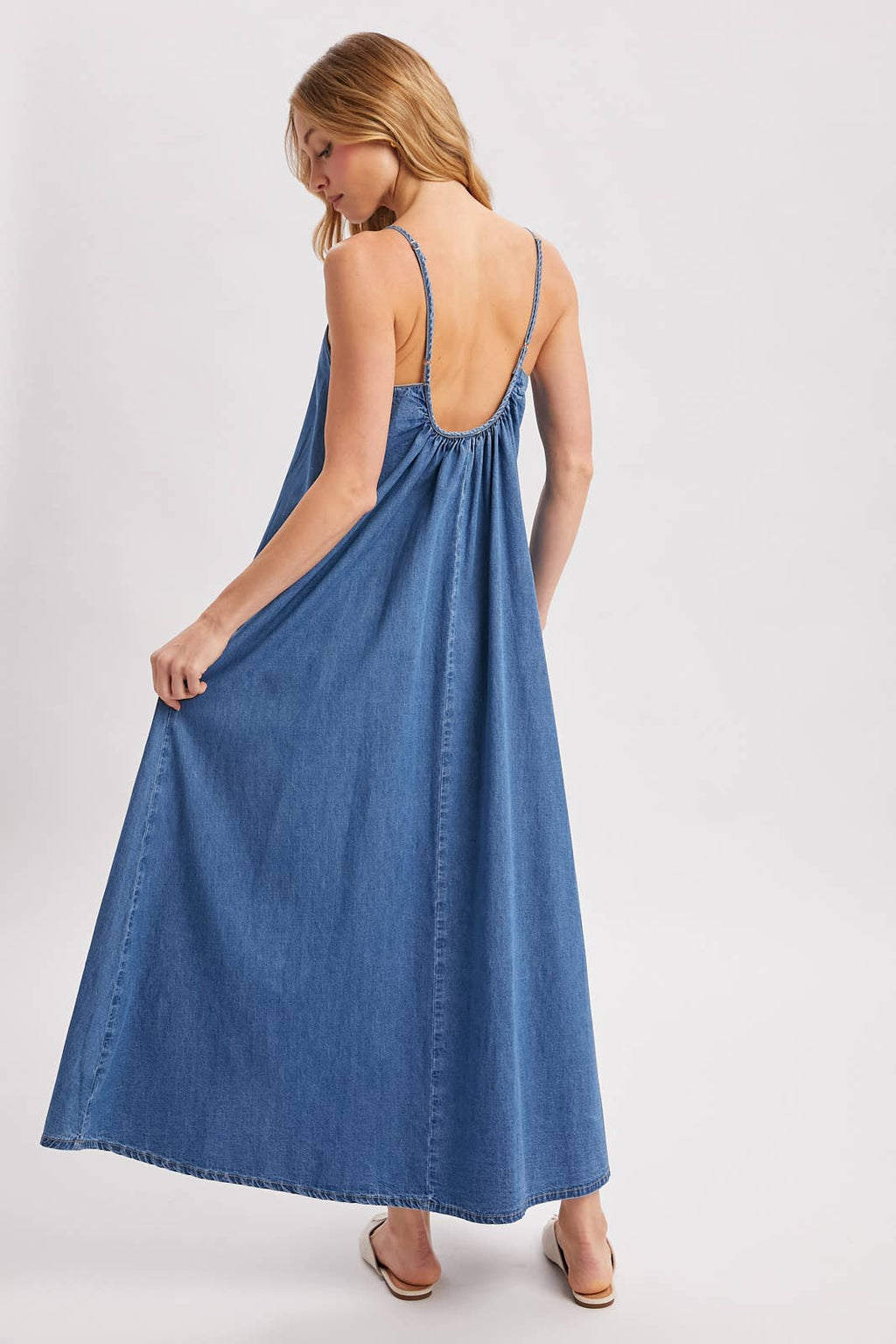 Denin Open Back Maxi
