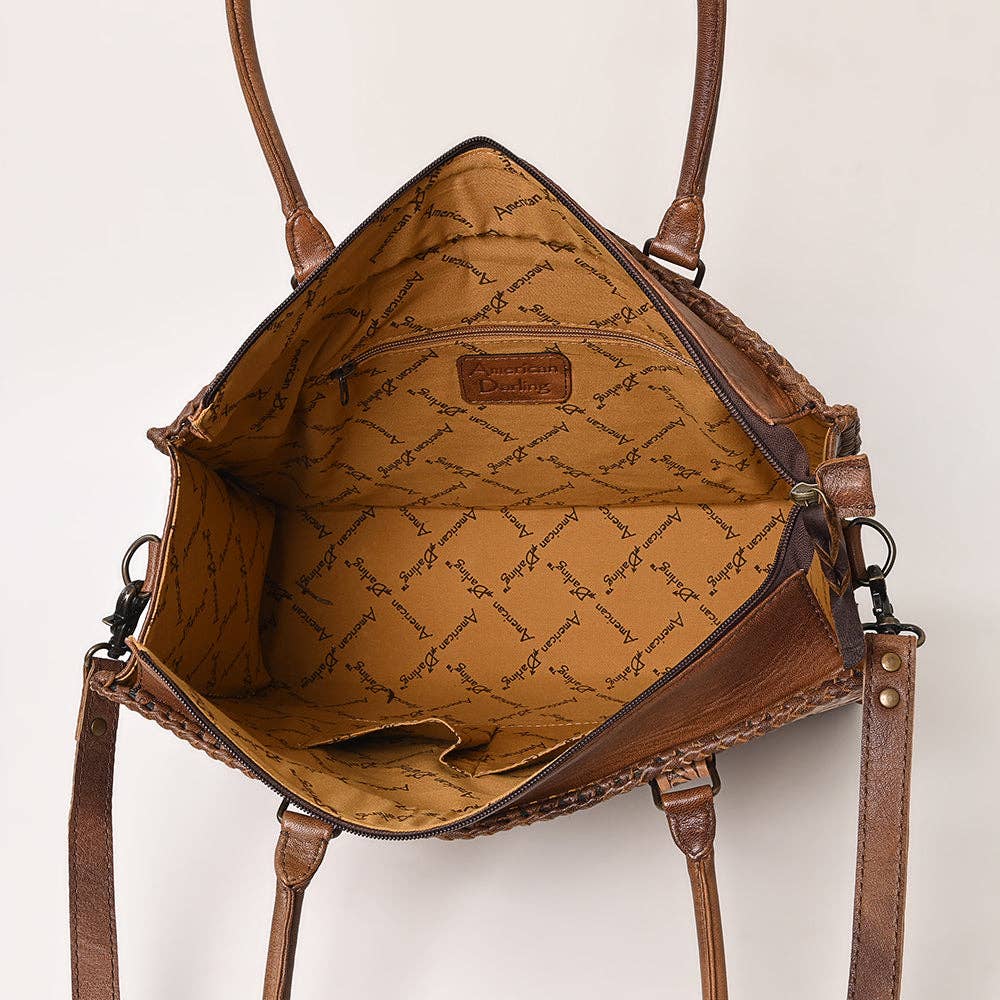 Hand Tooled Leather Tote Bag