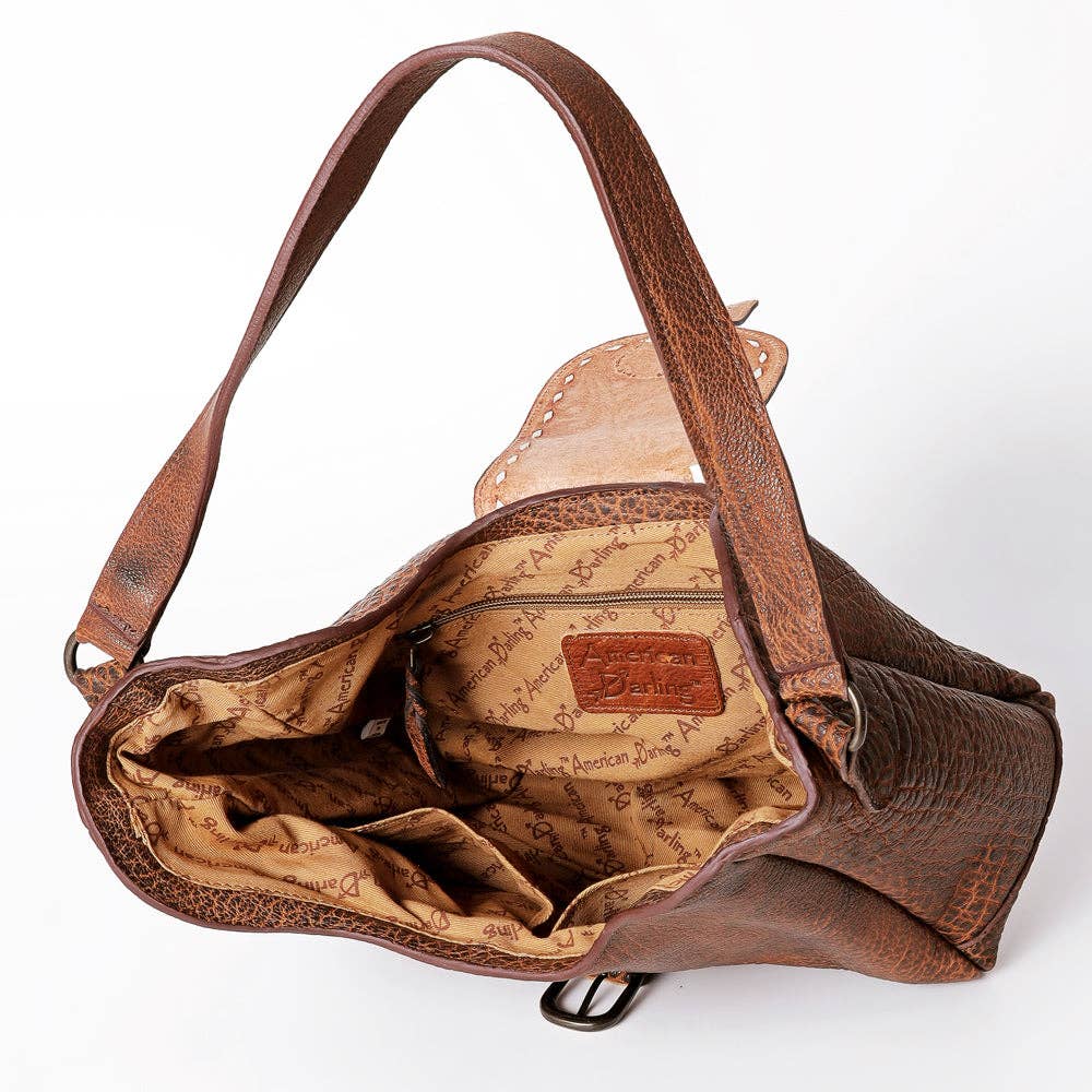 Genuine Leather Western Tote Bag