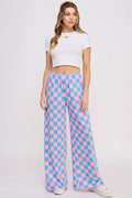 Plus Size Checkered Knit Pants