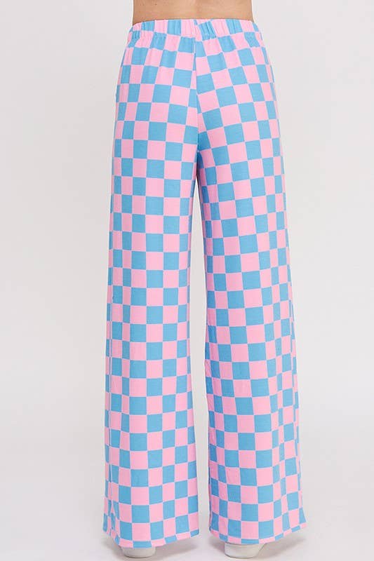 Plus Size Checkered Knit Pants