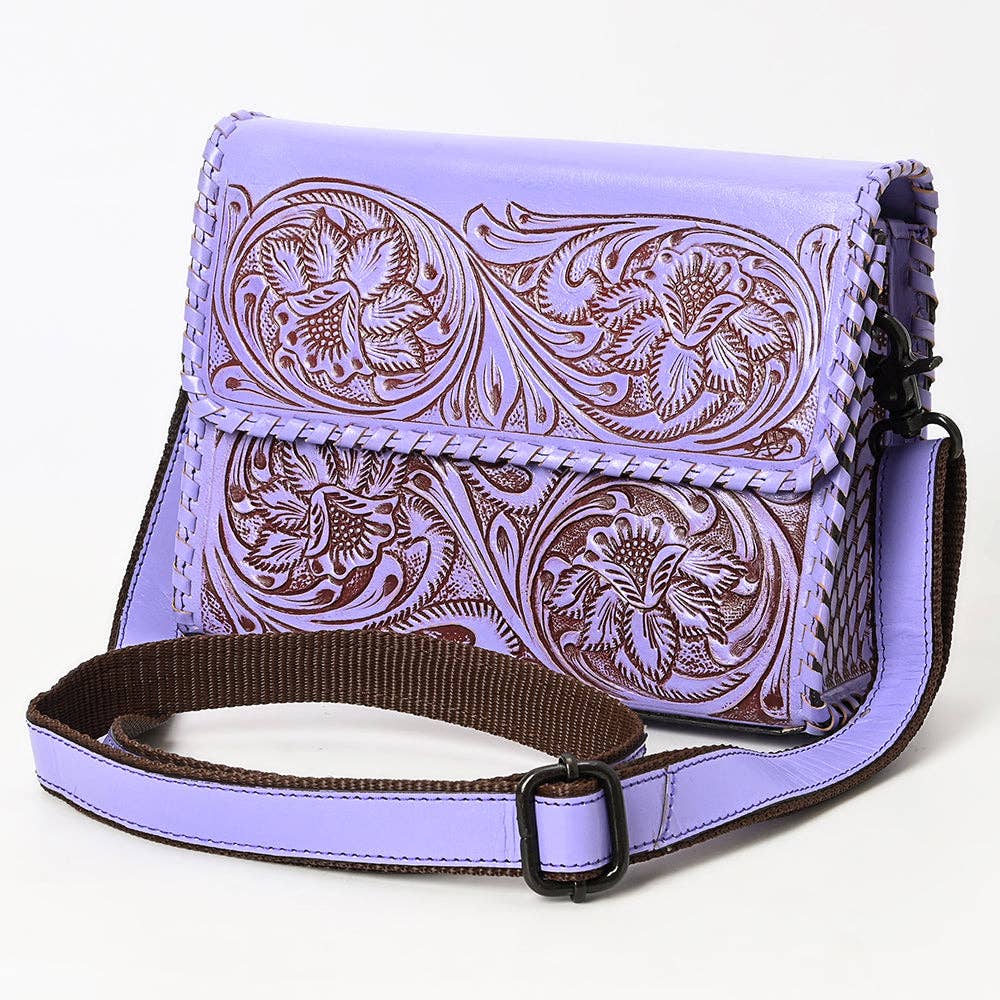 Genuine Leather Lavender Western Bag
