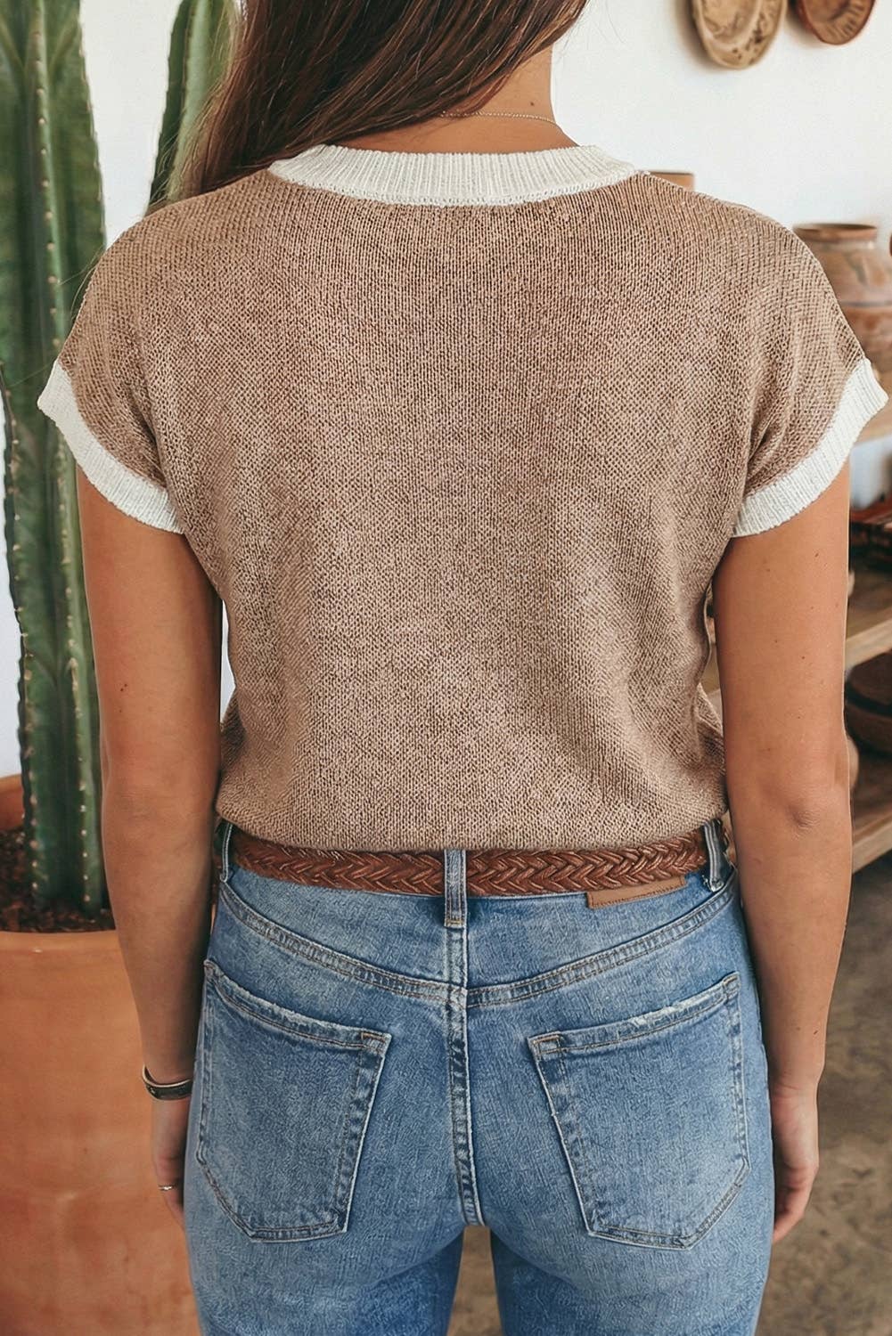 Horse Shoe Short Sleeve Sweater