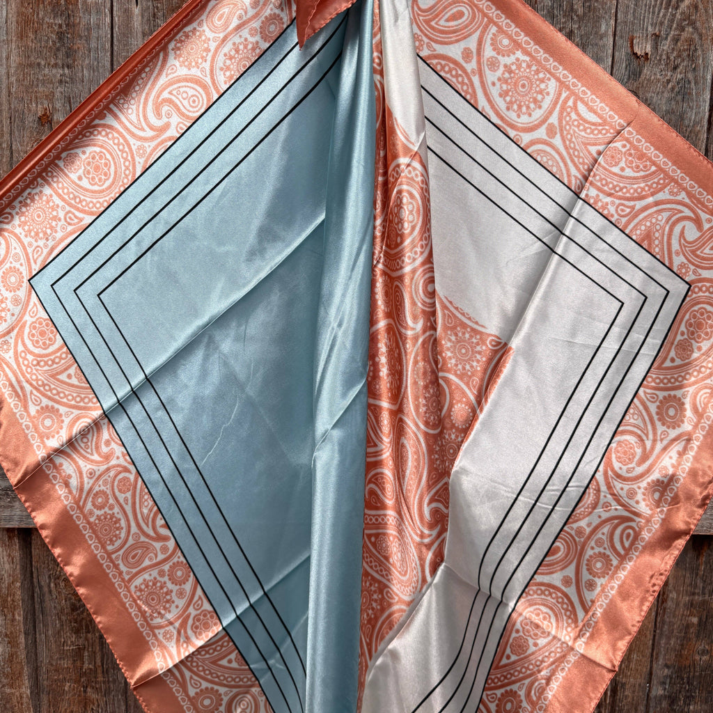 Soft Pink and Blue Paisley Wild Rag