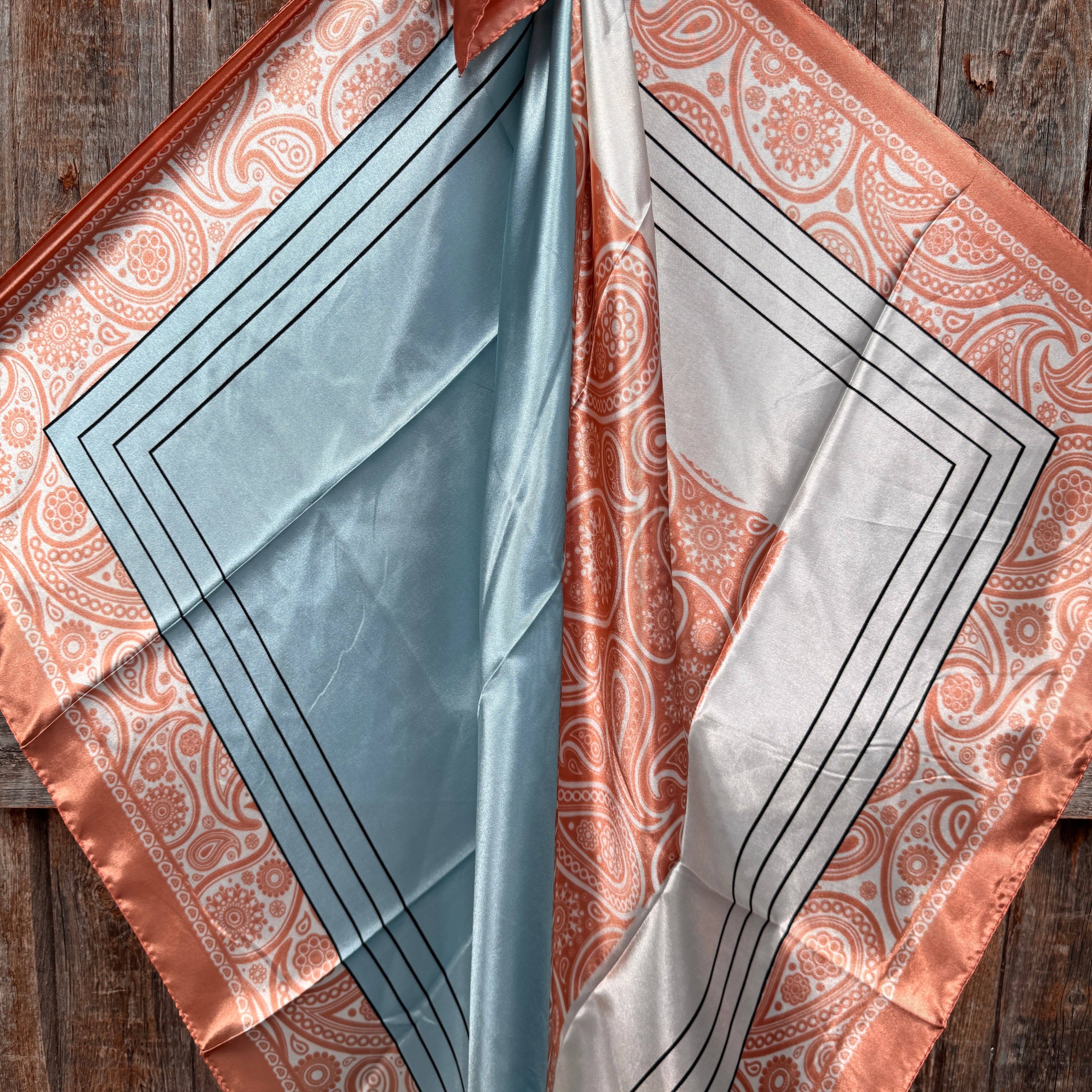 Soft Pink and Blue Paisley Wild Rag