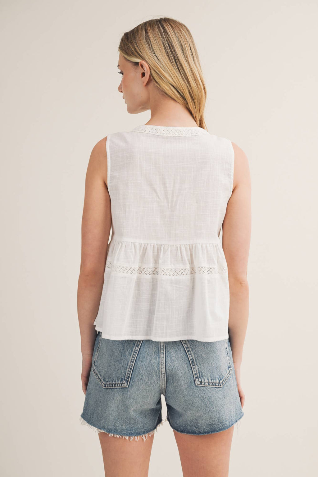 Embroidered Linen Top