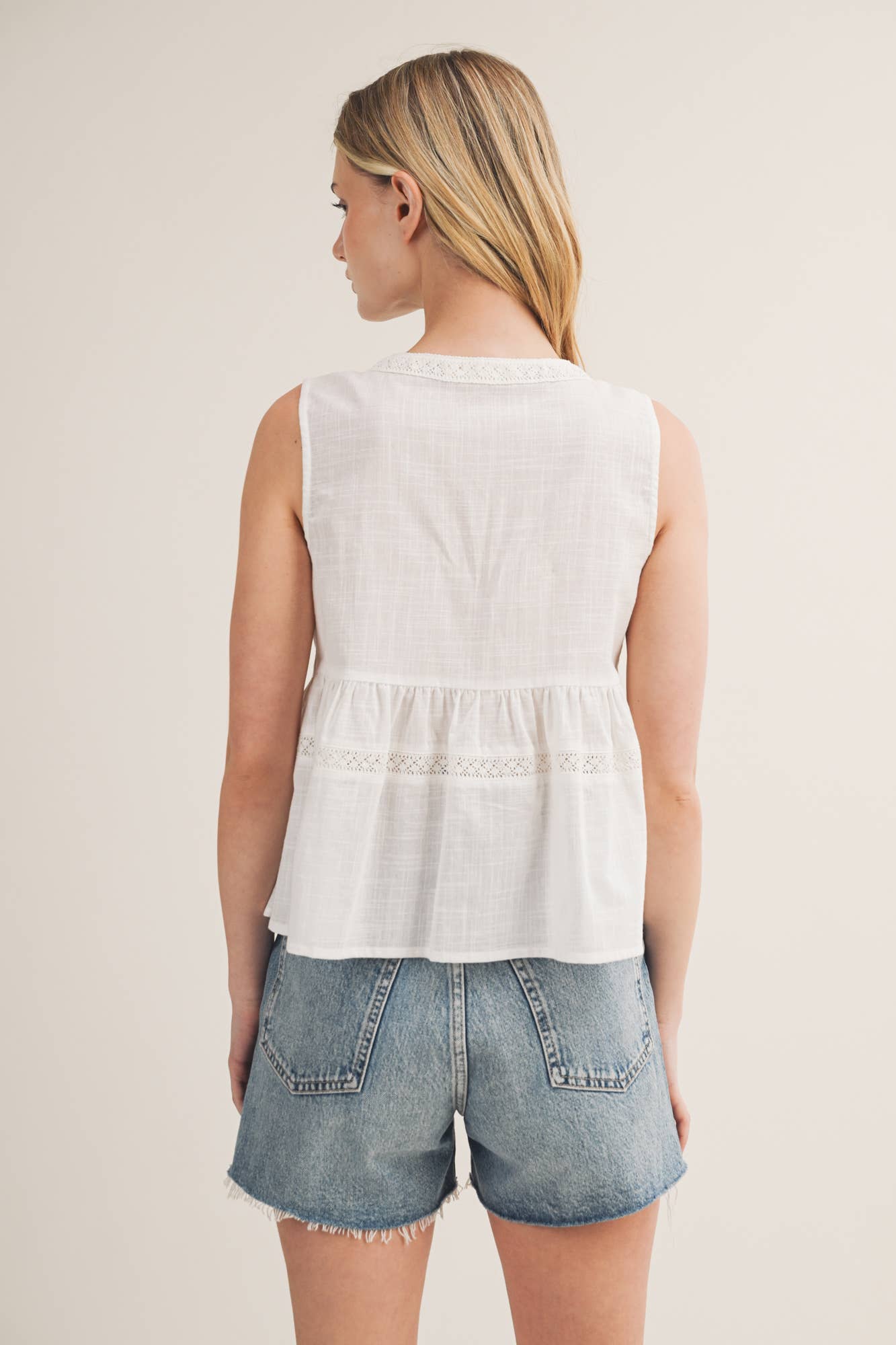 Embroidered Linen Top