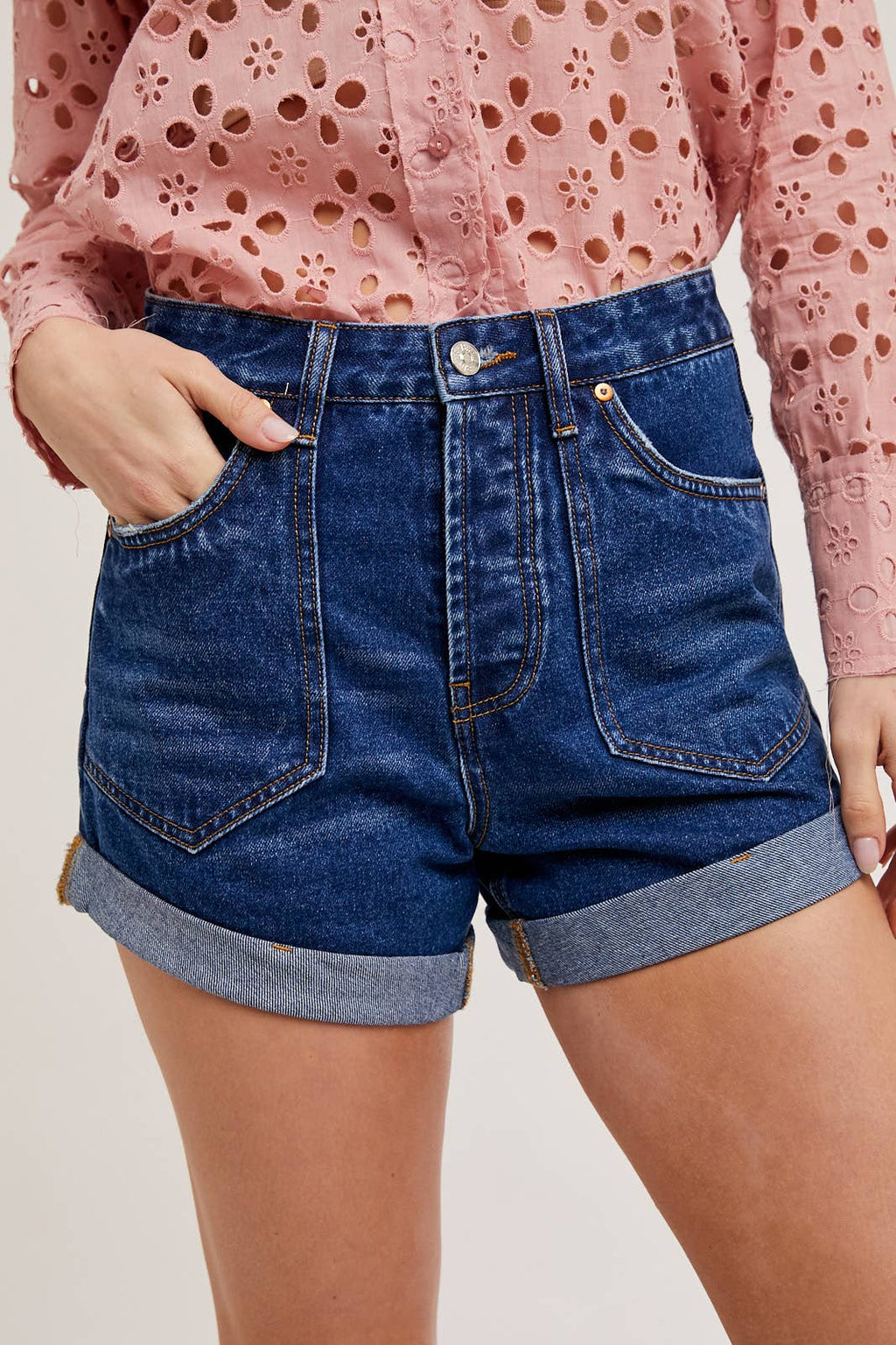 Western Pocket Denim Shorts