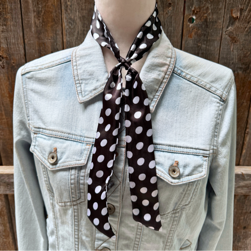 Black and White Western Twilly / Cowgirl Necktie